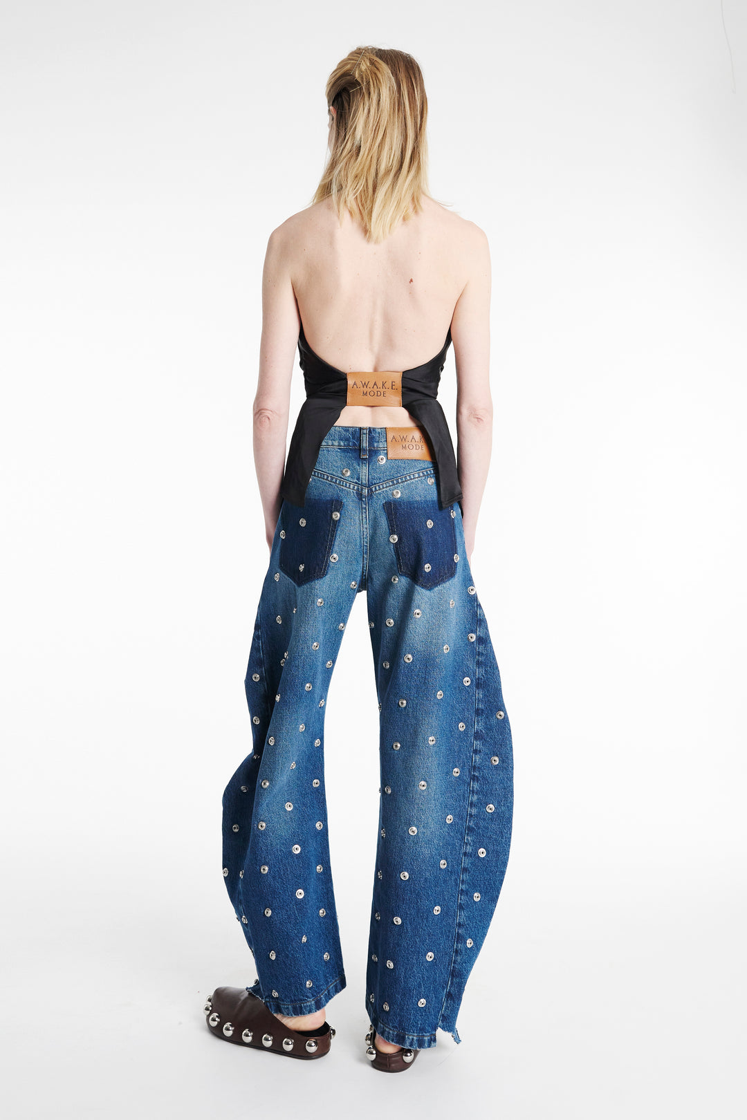 Studded Organic Jeans Blue Denim