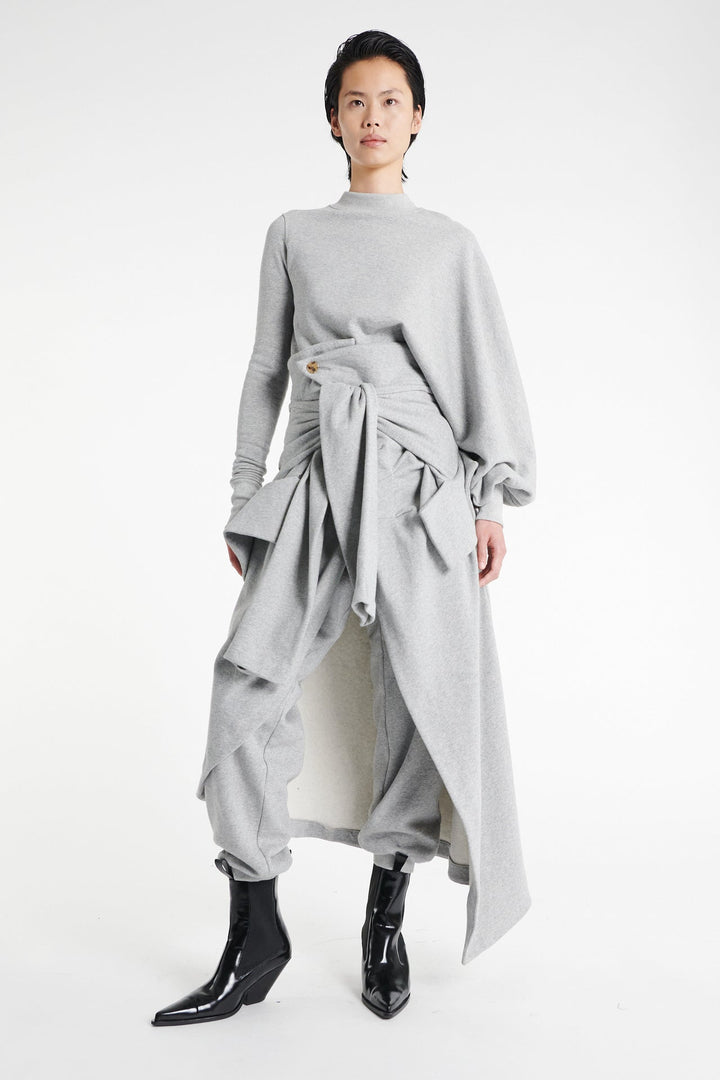 Jersey Jogger With Attached Shirt Skirt Grey Melange