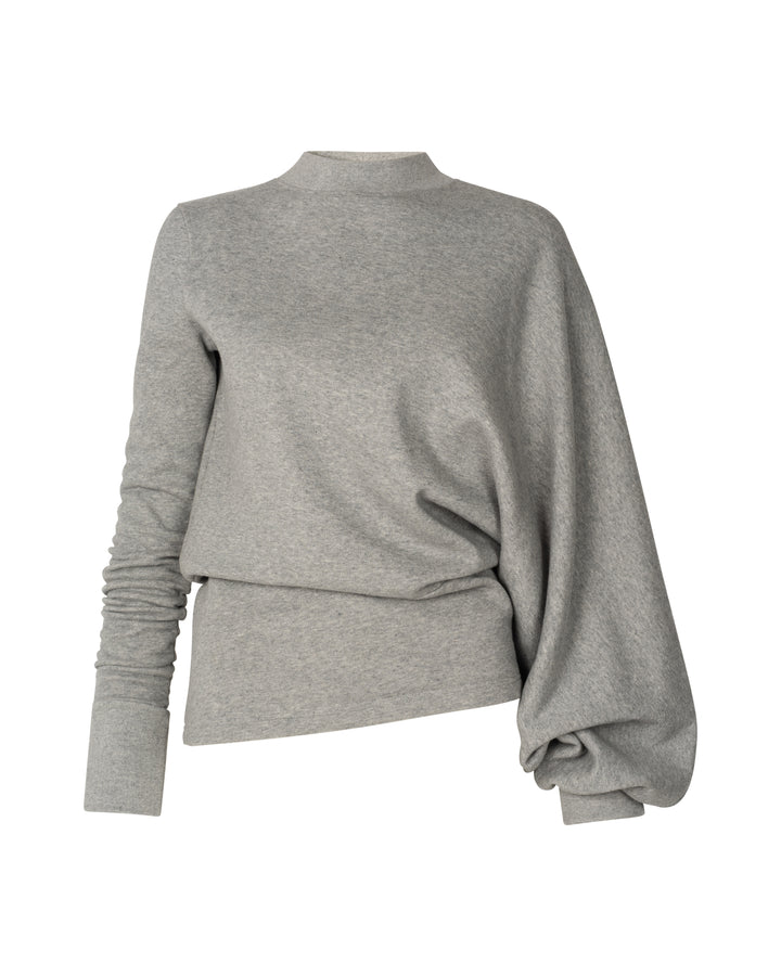 Jersey Slouched Sleeve Sweatshirt Grey Melange