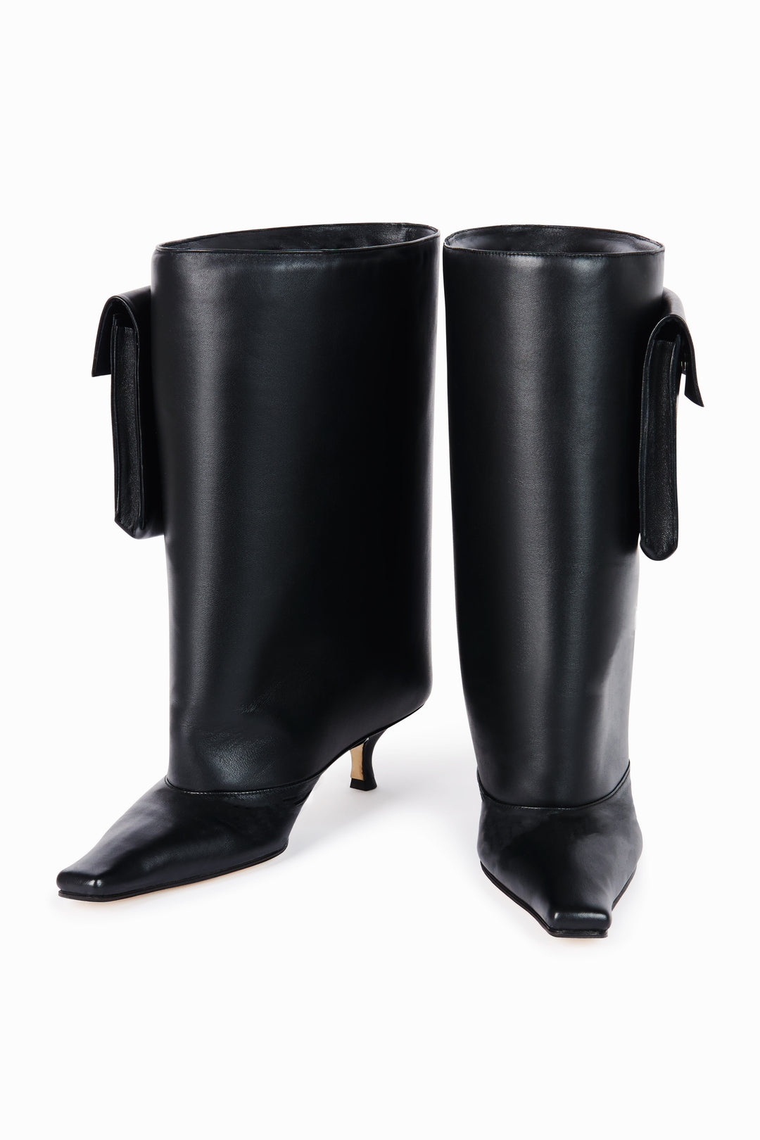 Dana Tasca Kitten Heel Cylinder Boot Pocket Black