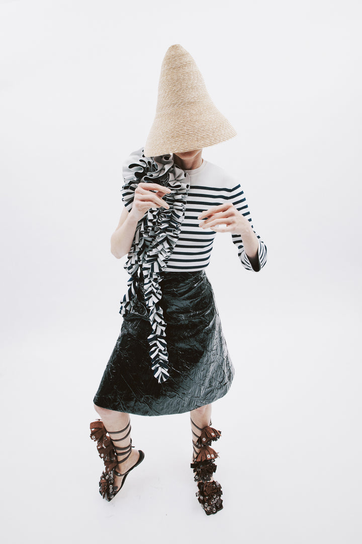 Knee-Length A-Line Skirt Black