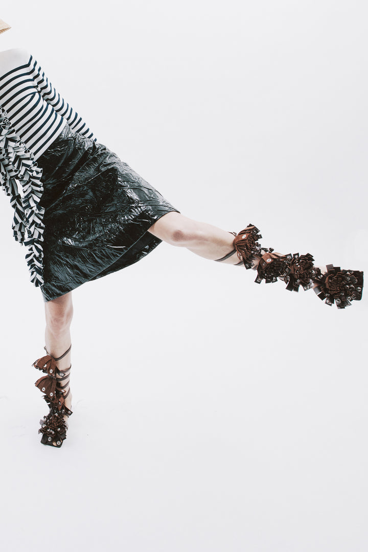 Knee-Length A-Line Skirt Black
