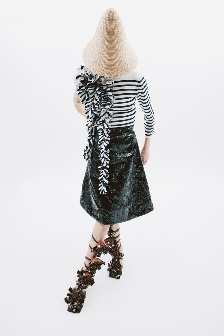 Knee-Length A-Line Skirt Black