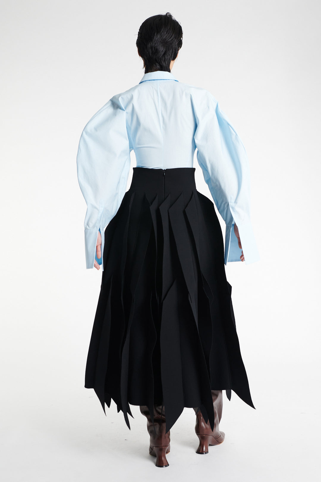 Skirt With Panel Applique Black