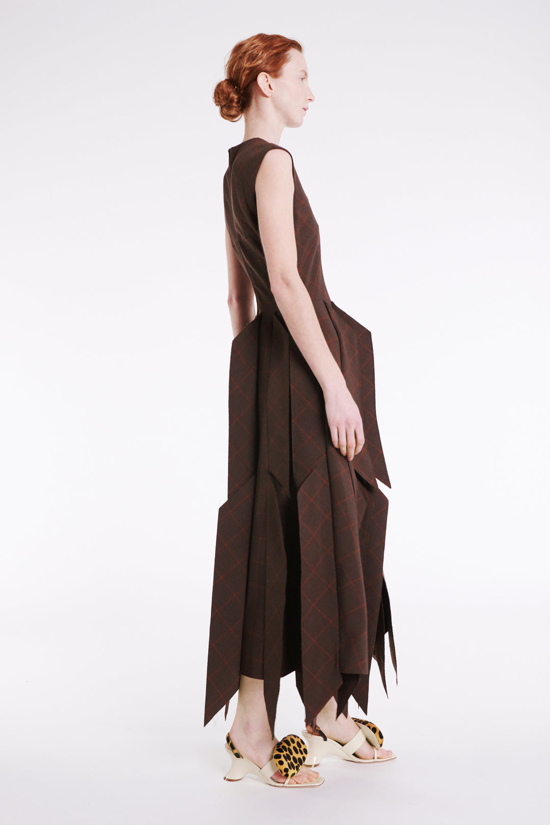 Dress With Panel Brown Check