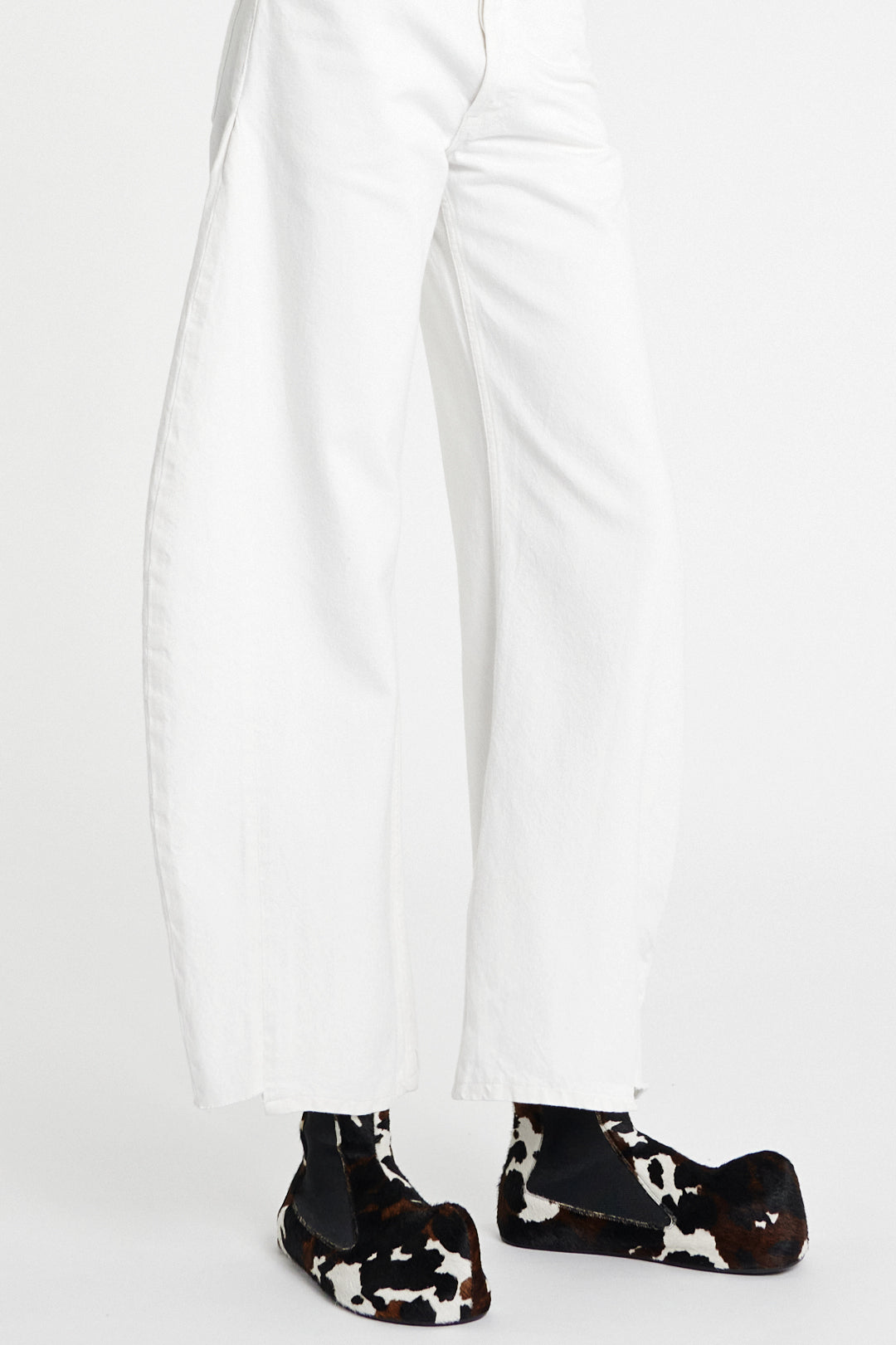 Denim Jeans With Inserts White