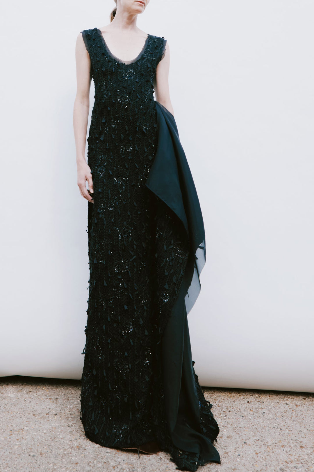 Tank Top Maxi Dress With Side Panel Detail Black