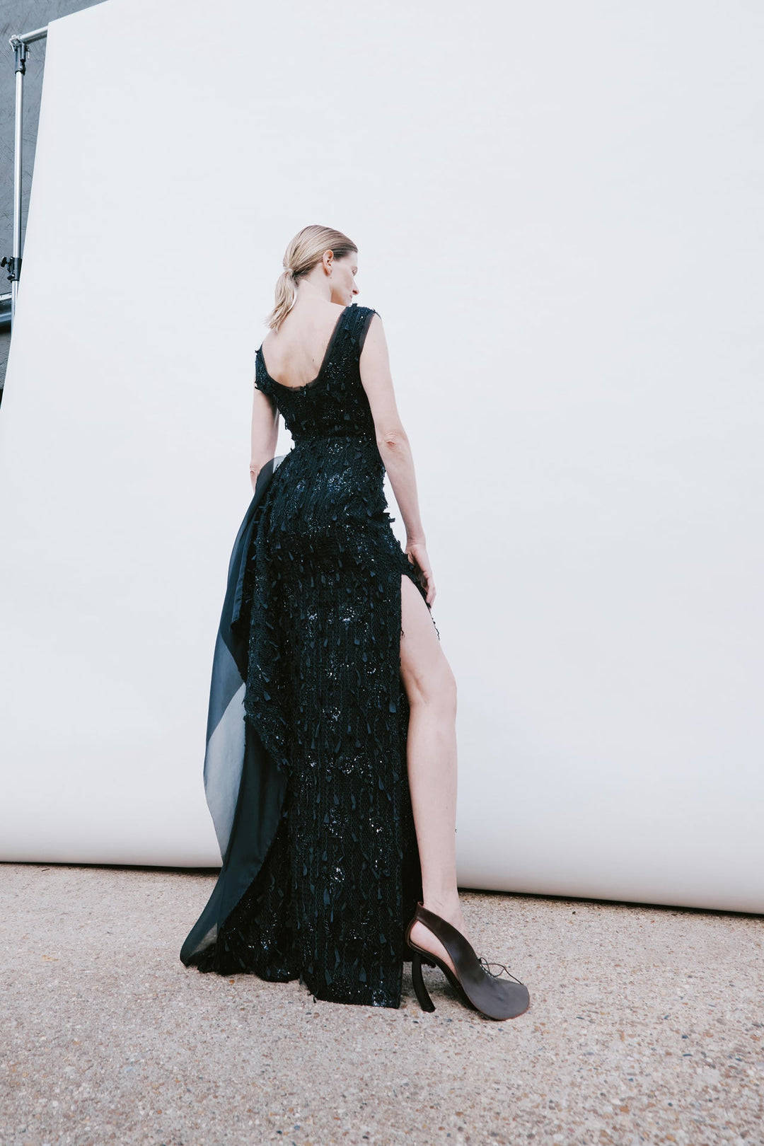 Tank Top Maxi Dress With Side Panel Detail Black
