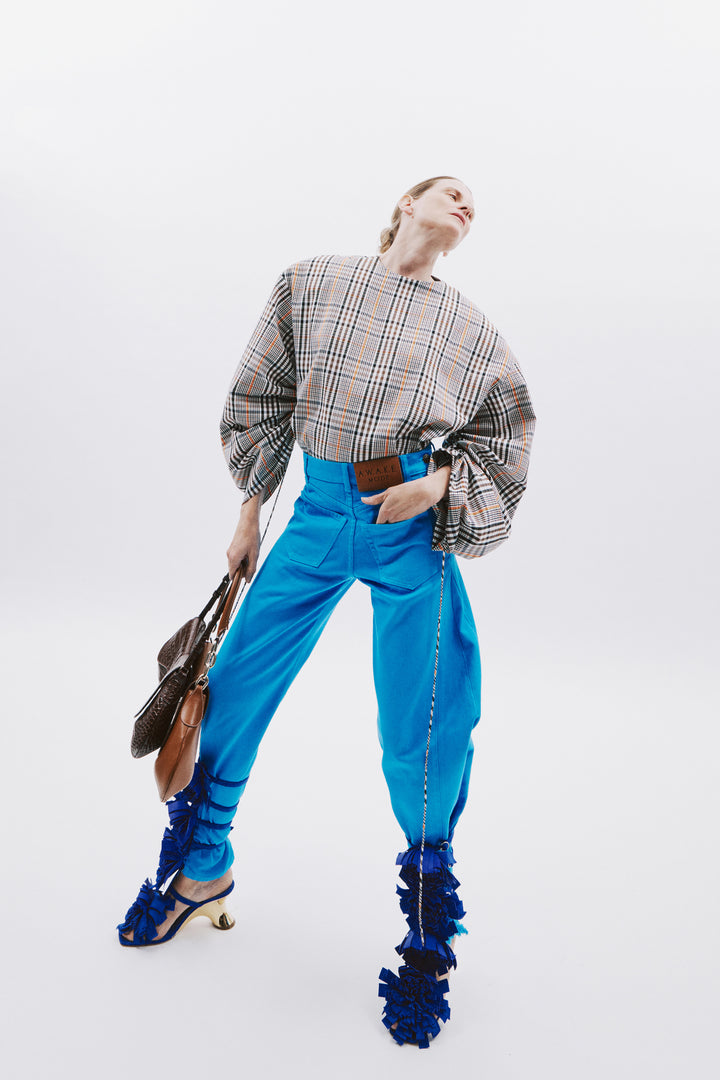 Mirror Jeans With Side Inserts Bright Blue