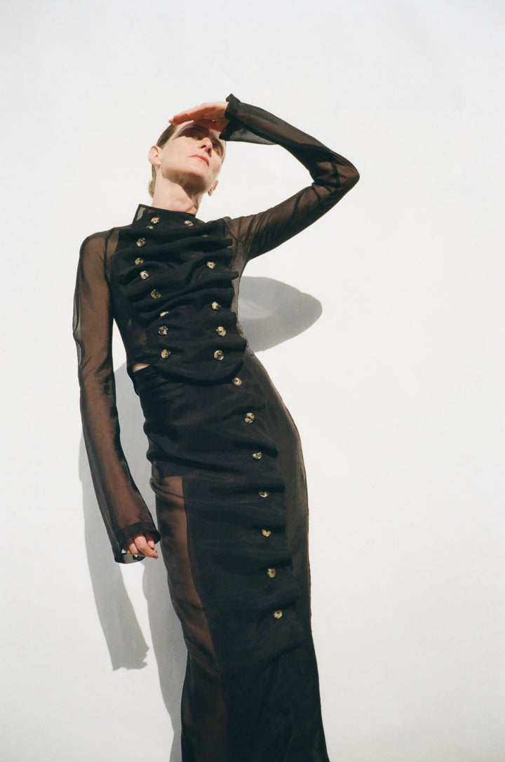 Rounded Hemline Skirt Black