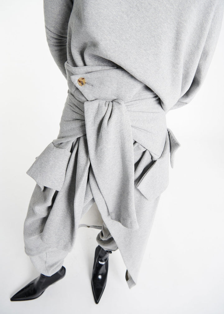 Jersey Jogger With Attached Shirt Skirt Grey Melange