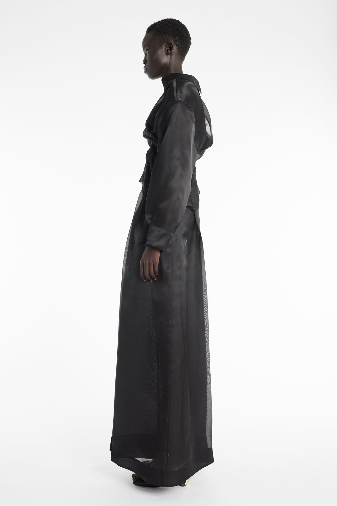 Organza Wide Leg Pants Black