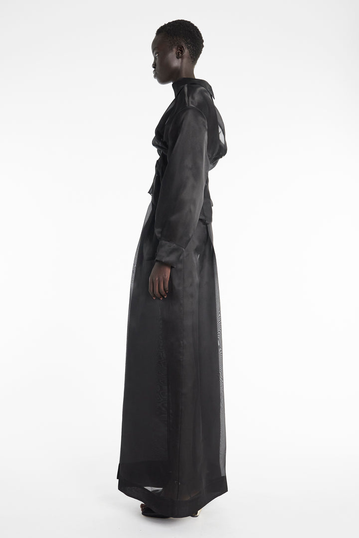 Organza Wide Leg Pants Black