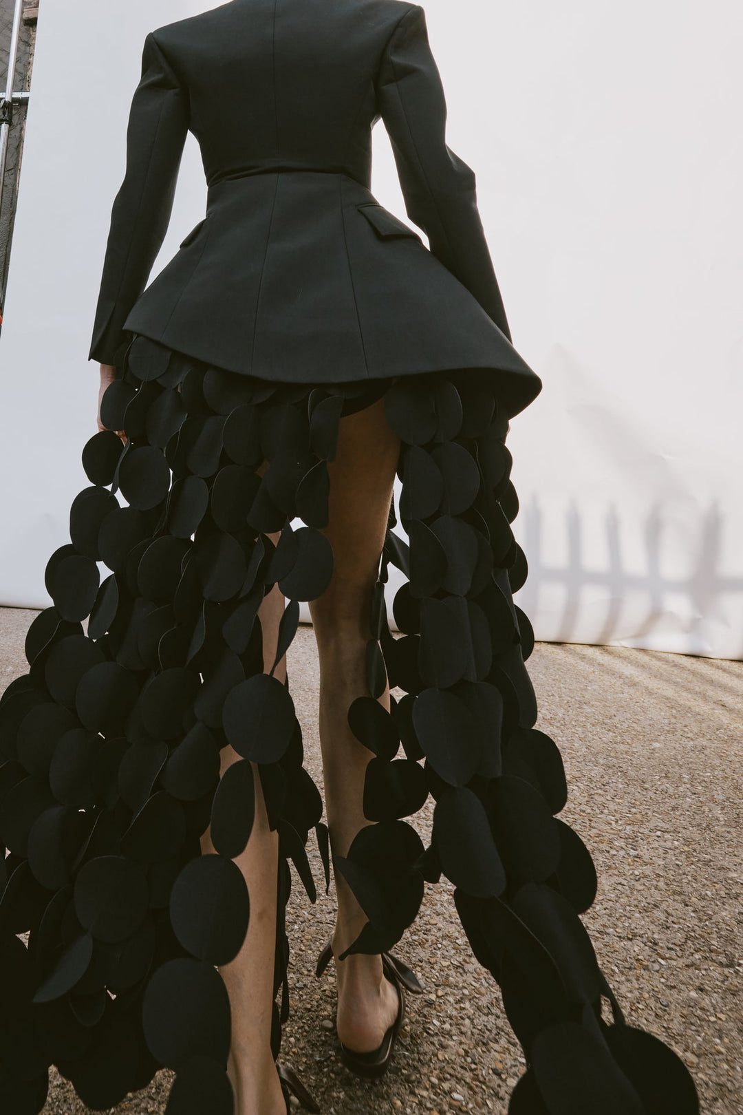 Asymmetric Volume-Contrast Jacket Black