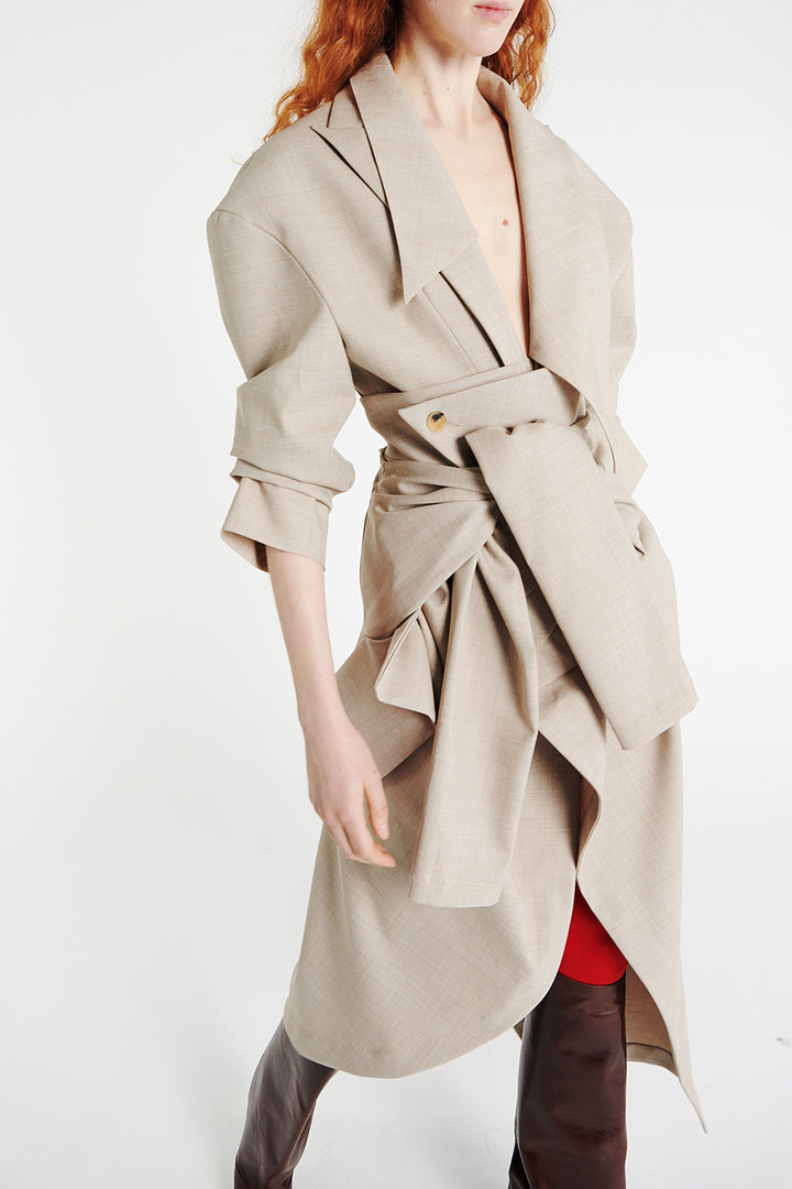 Shirt Skirt Beige Melange