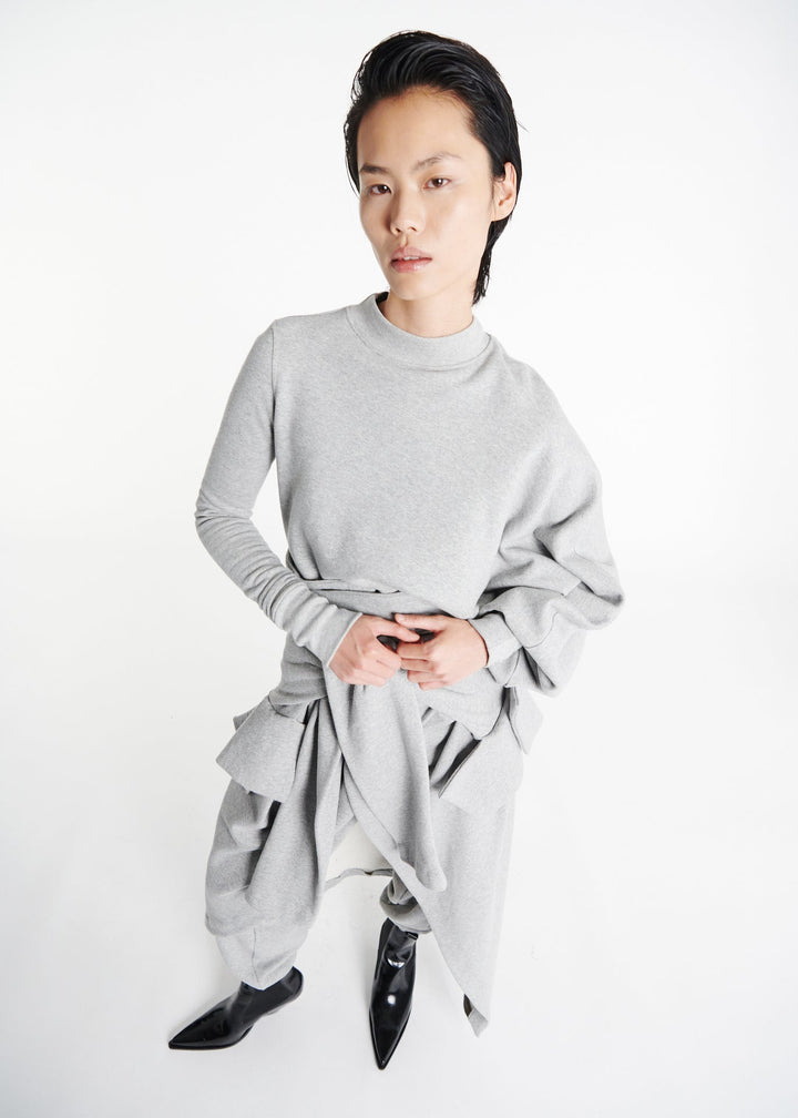Jersey Jogger With Attached Shirt Skirt Grey Melange