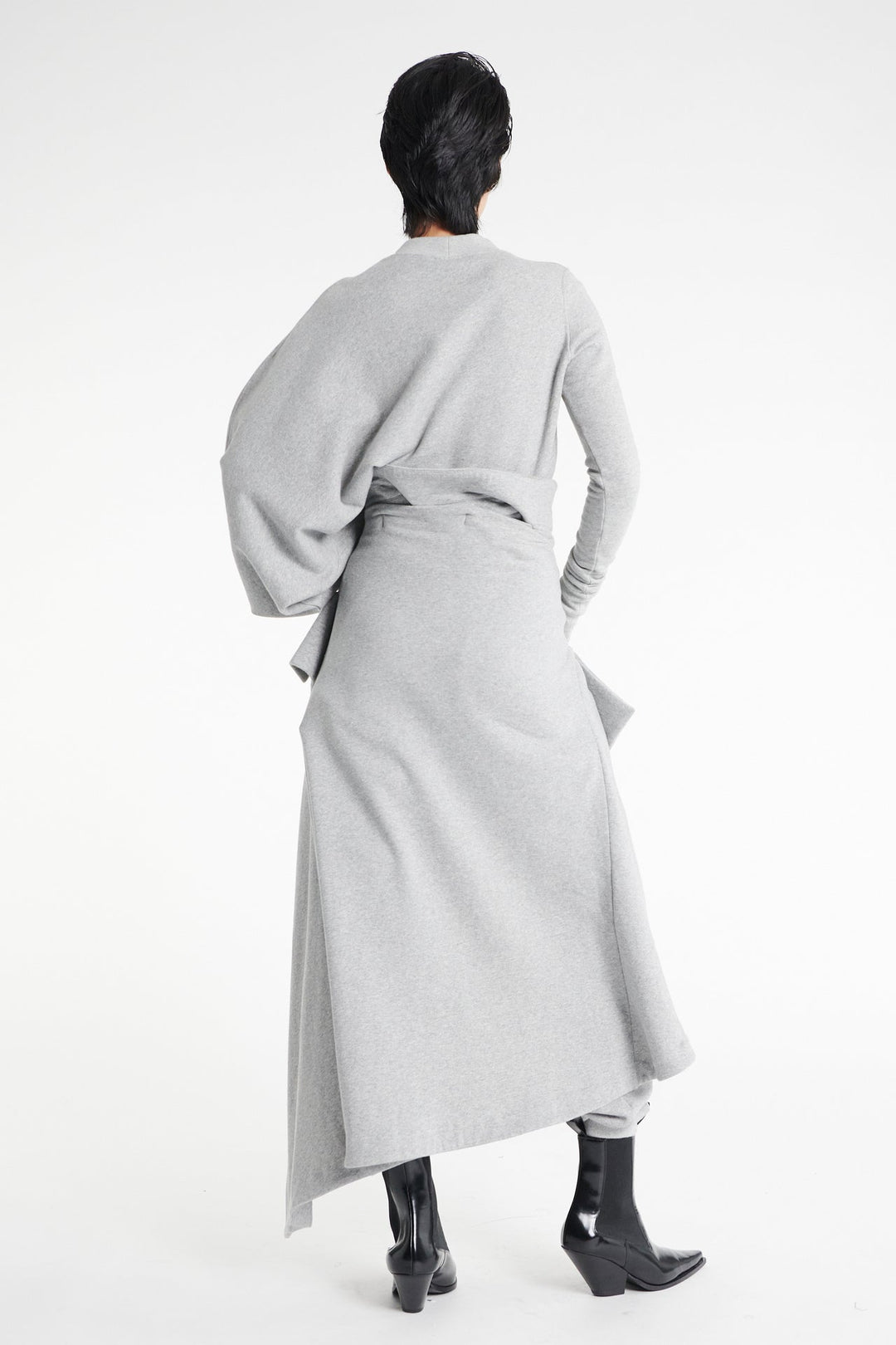 Jersey Jogger With Attached Shirt Skirt Grey Melange