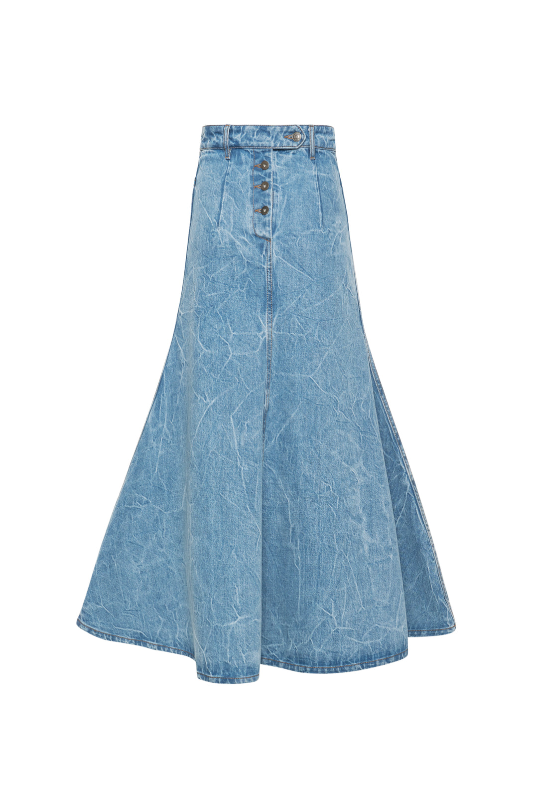 Denim Skirt Indigo Acid Wash