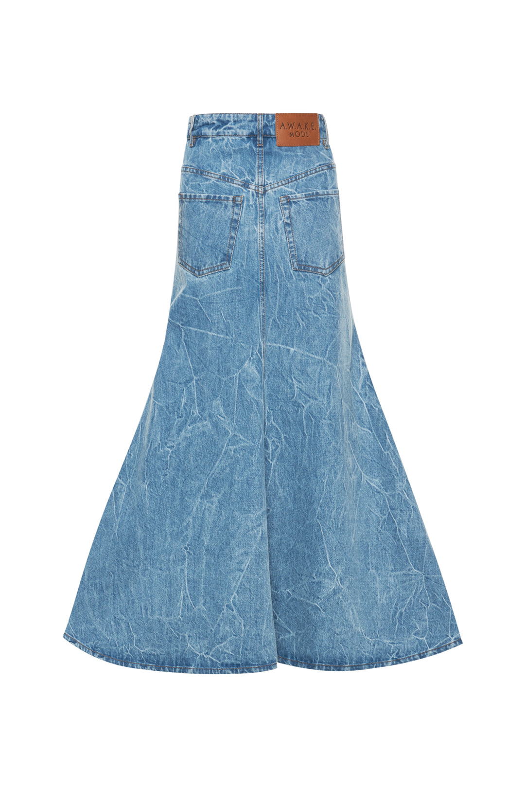 Denim Skirt Indigo Acid Wash