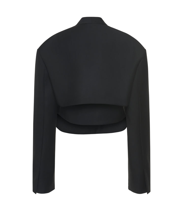 Cropped Jacket With Insert Black