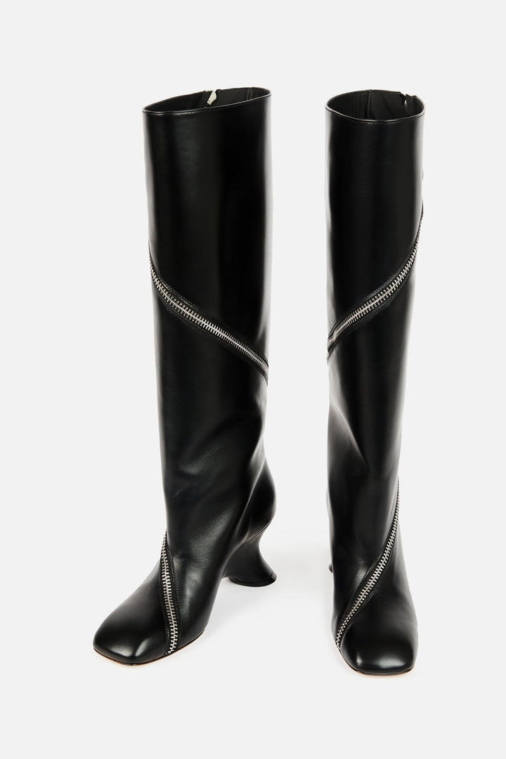 Tess Boot With Zip Black