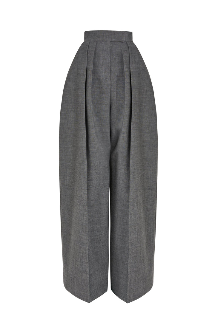 Rounded Tailored Trousers Grey