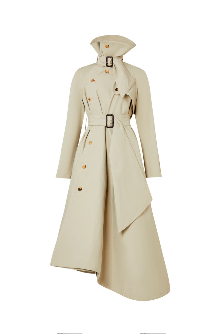 Flared Belted Trench Coat Light Khaki