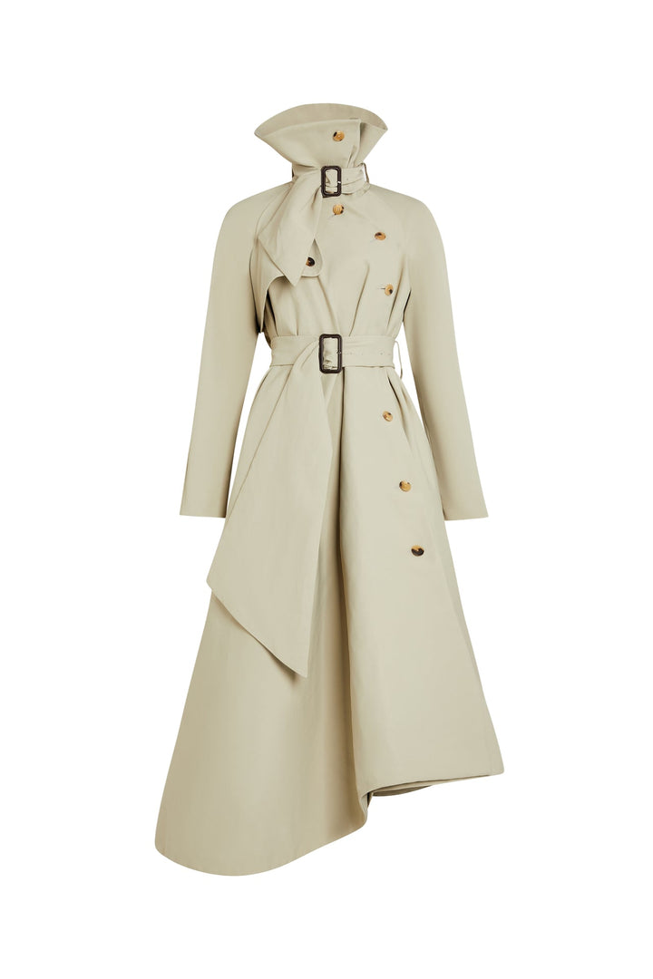 Flared Belted Trench Coat Light Khaki