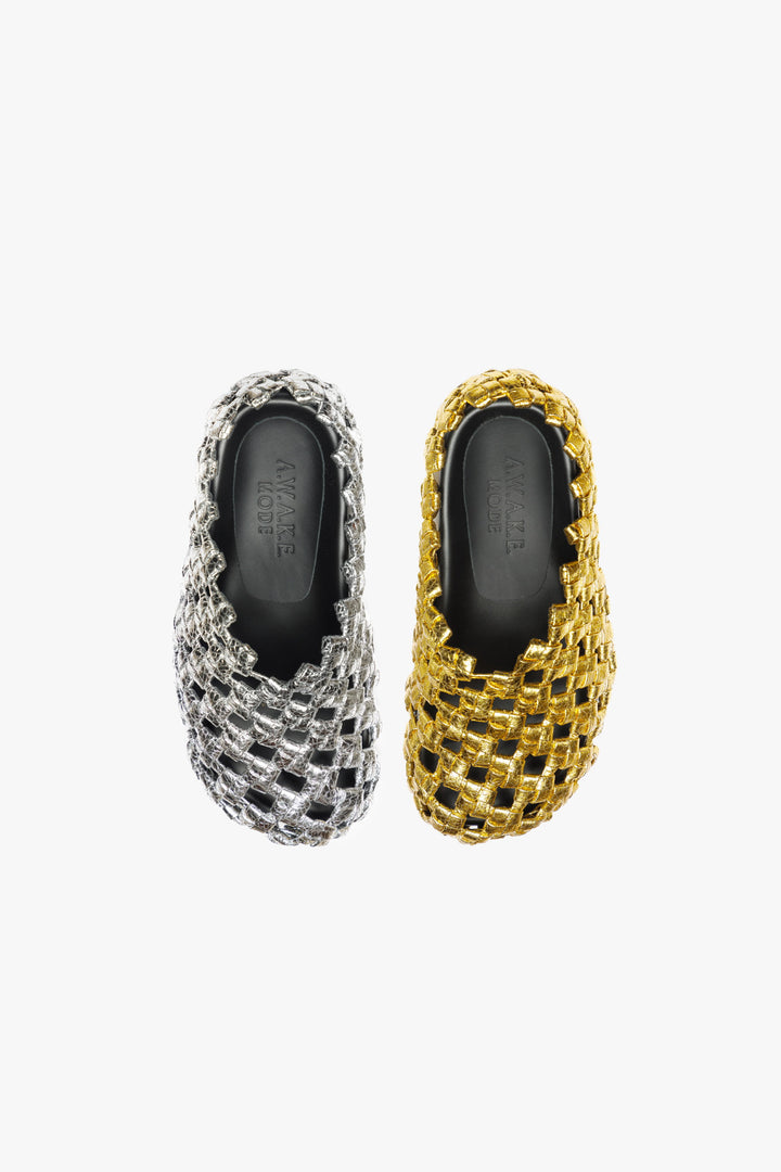Weaved Clog Silver Gold - Exclusive