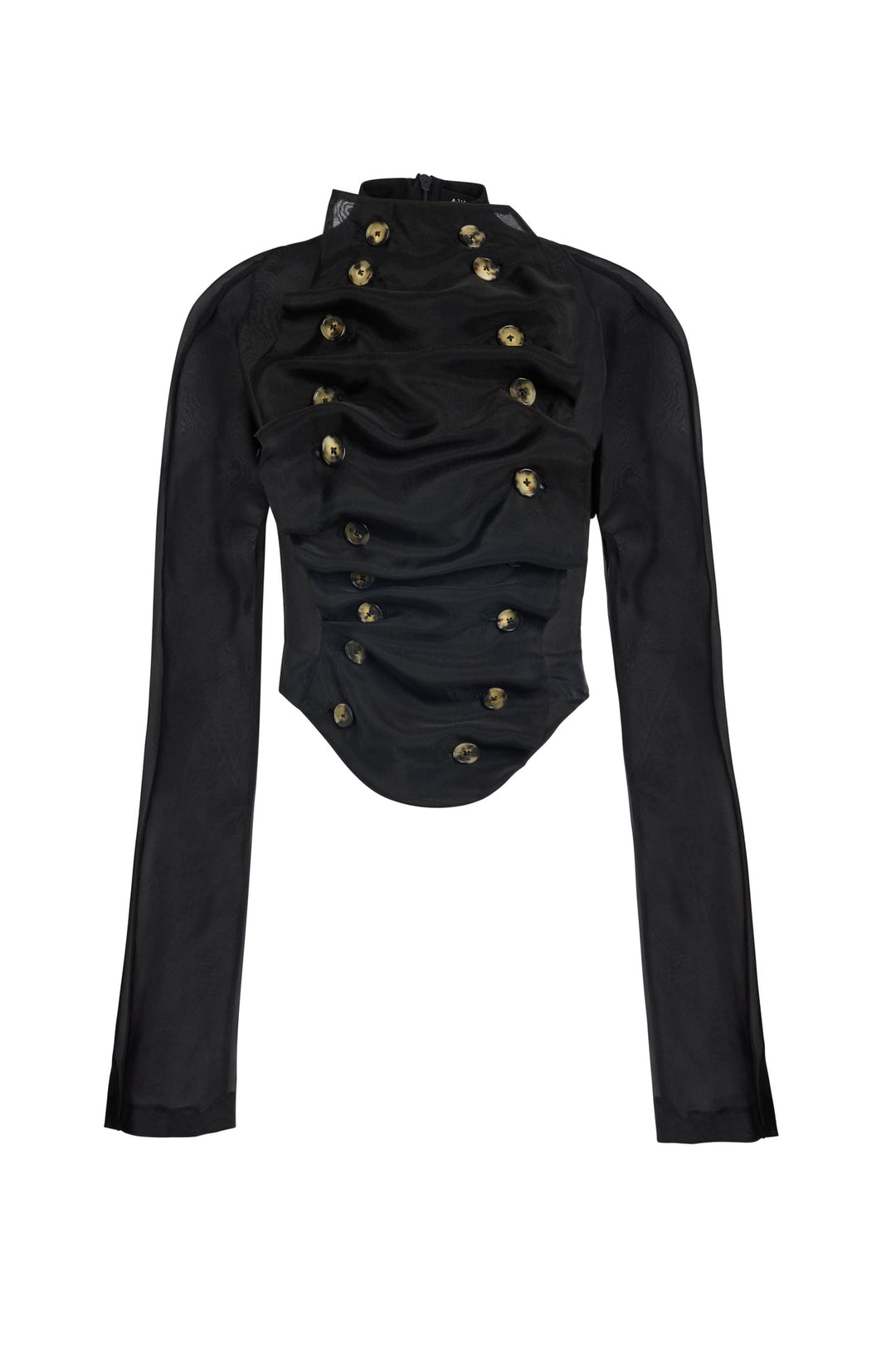 Bib-Front Structured Jacket Black