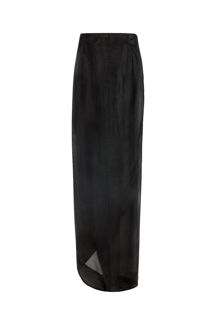 Rounded Hemline Skirt Black