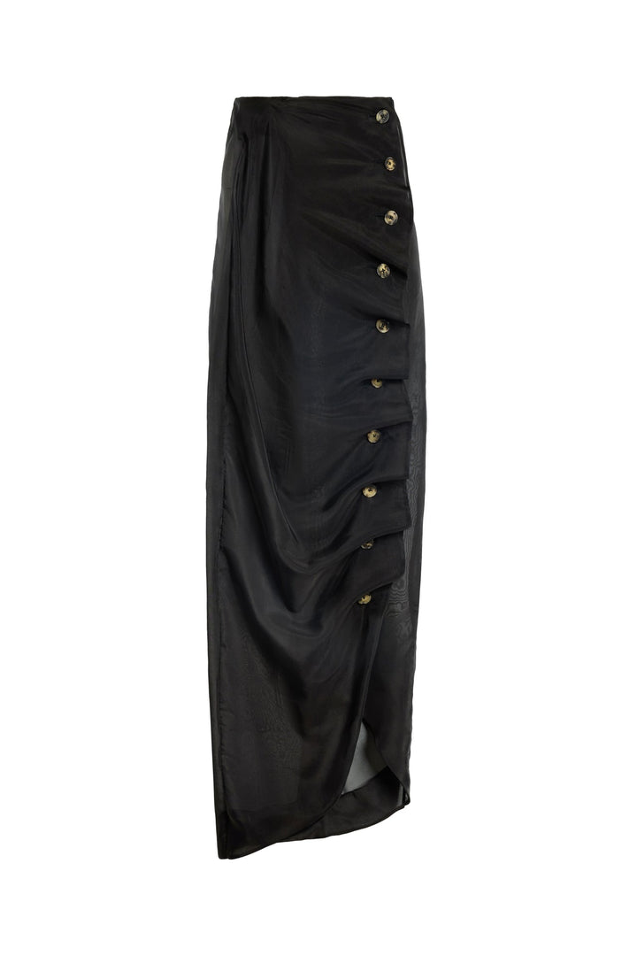 Rounded Hemline Skirt Black