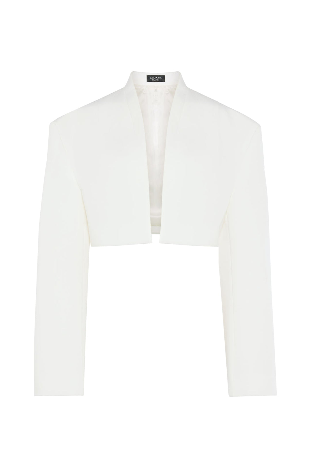 Cropped Tuxedo Jacket White