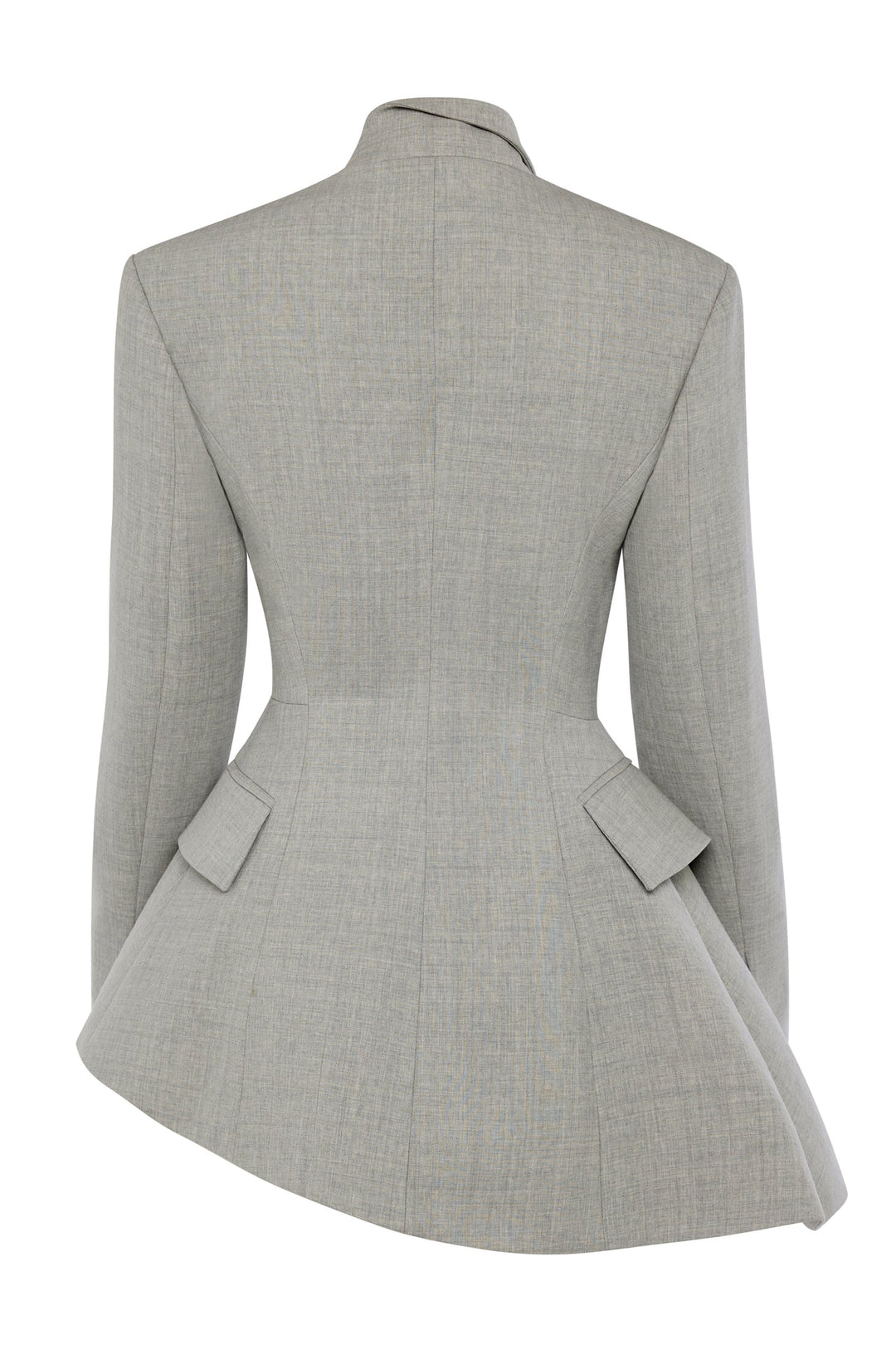 Asymmetric Volume-Contrast Jacket Light Grey Melange
