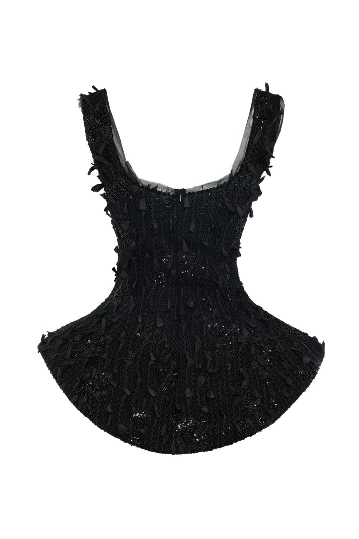 Basque Ballerina Top Black