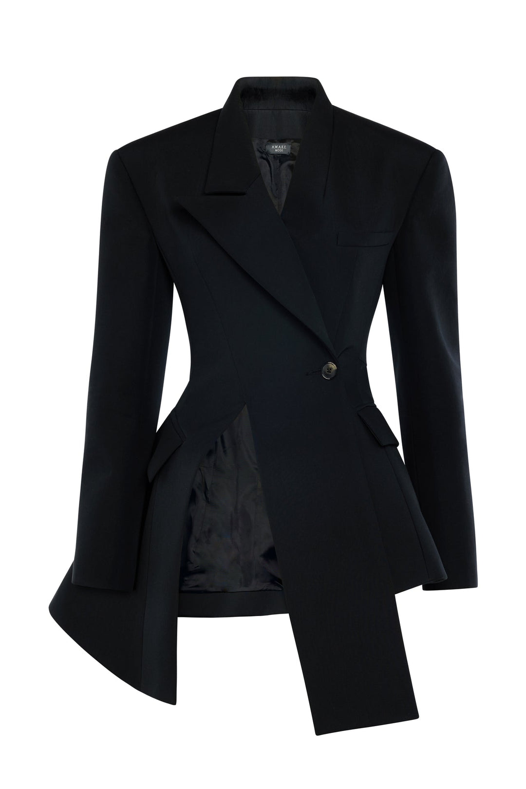 Asymmetric Volume-Contrast Jacket Black