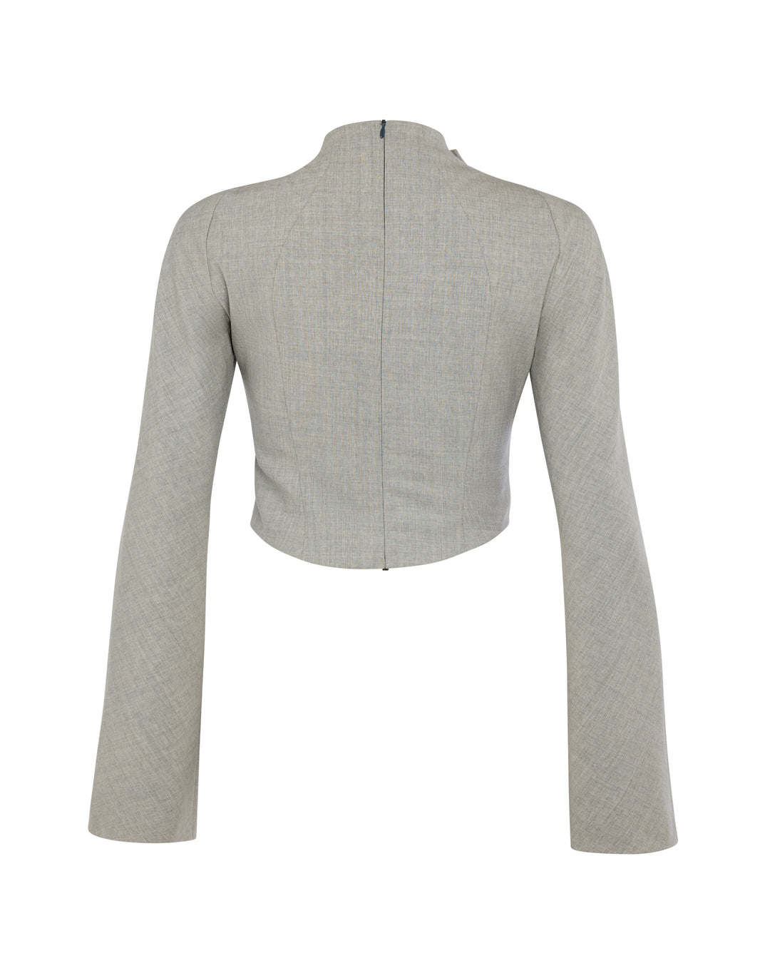 Bib-Front Structured Jacket Light Grey Melange