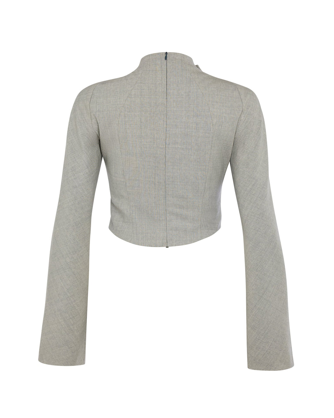 Bib-Front Structured Jacket Light Grey Melange