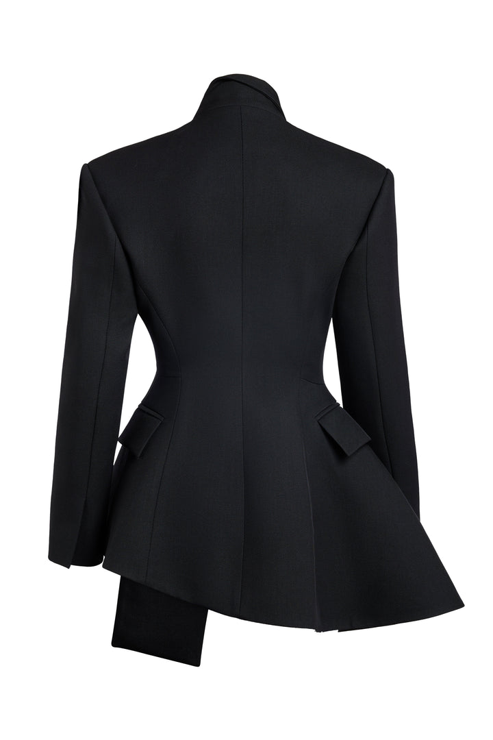 Asymmetric Volume-Contrast Jacket Dark Navy