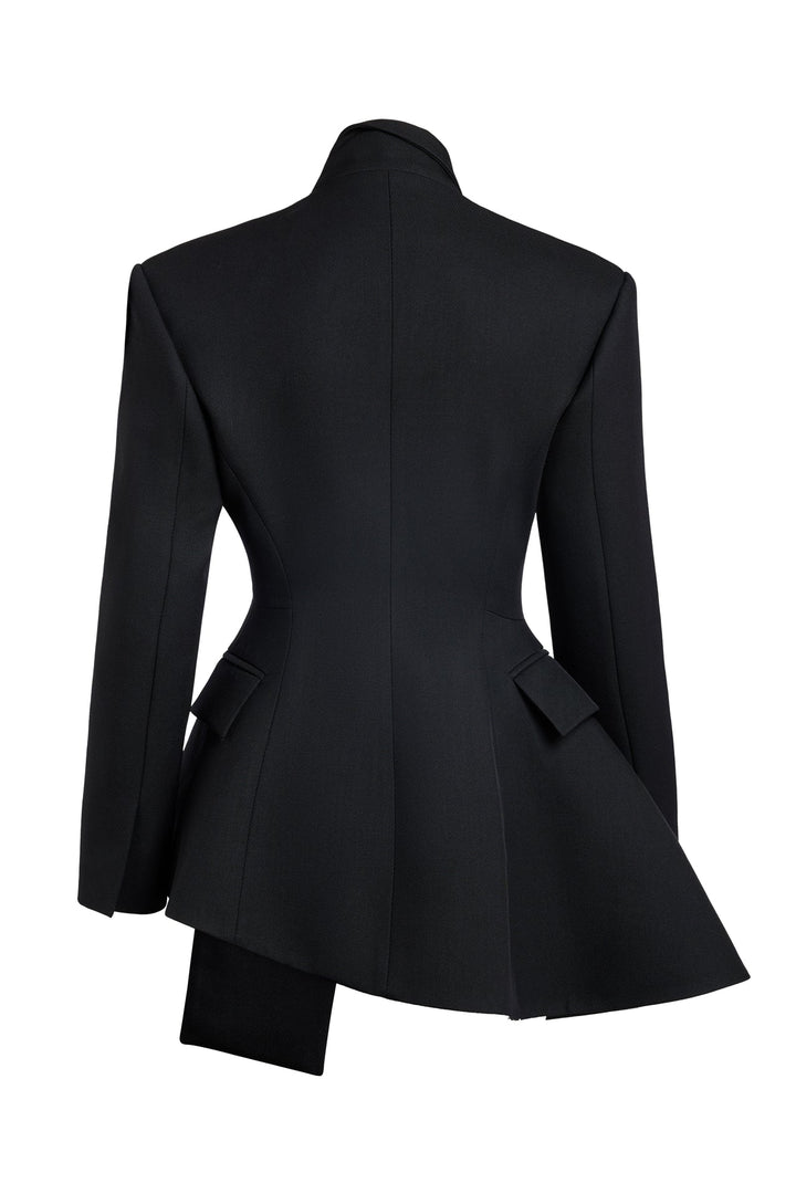 Asymmetric Volume-Contrast Jacket Dark Navy