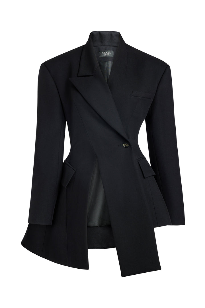 Asymmetric Volume-Contrast Jacket Dark Navy