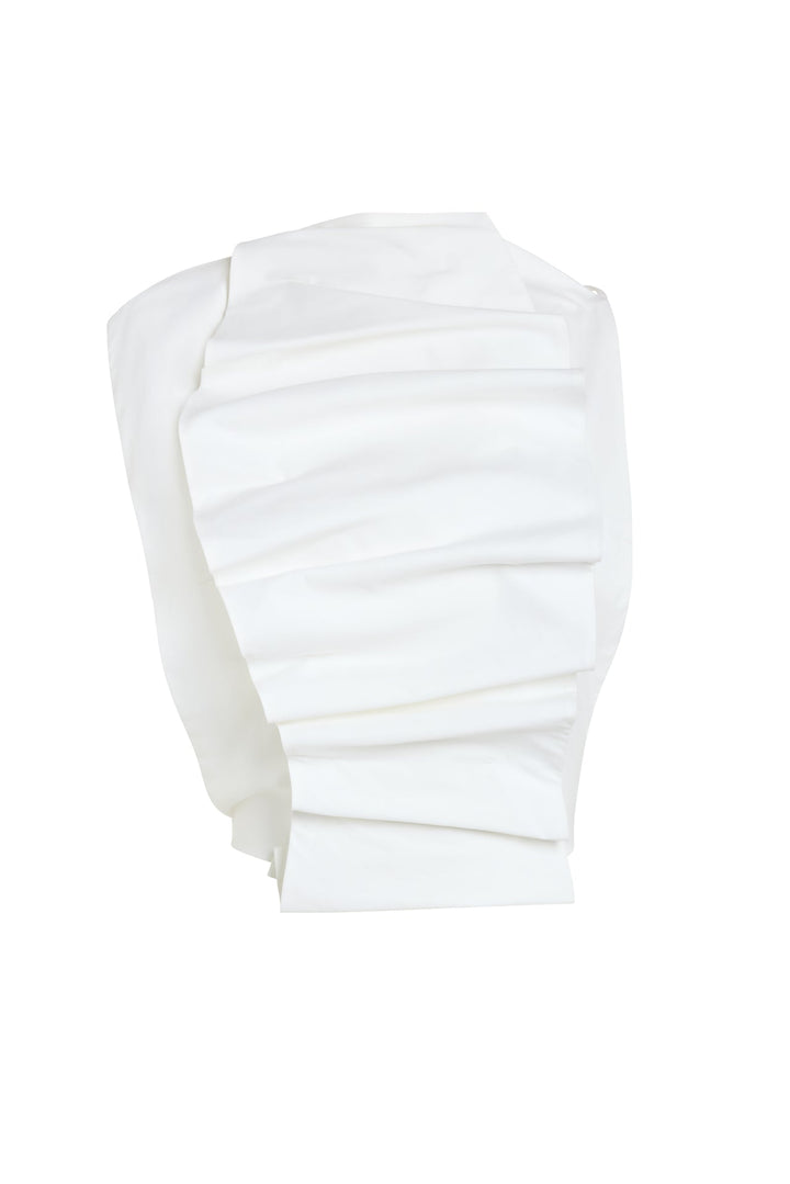 Open Back Bib-Front Top White