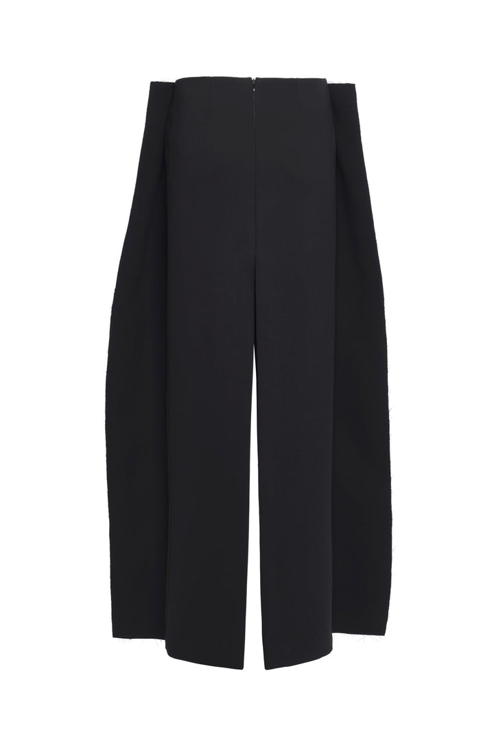 Long Hip Panelled Skirt Black