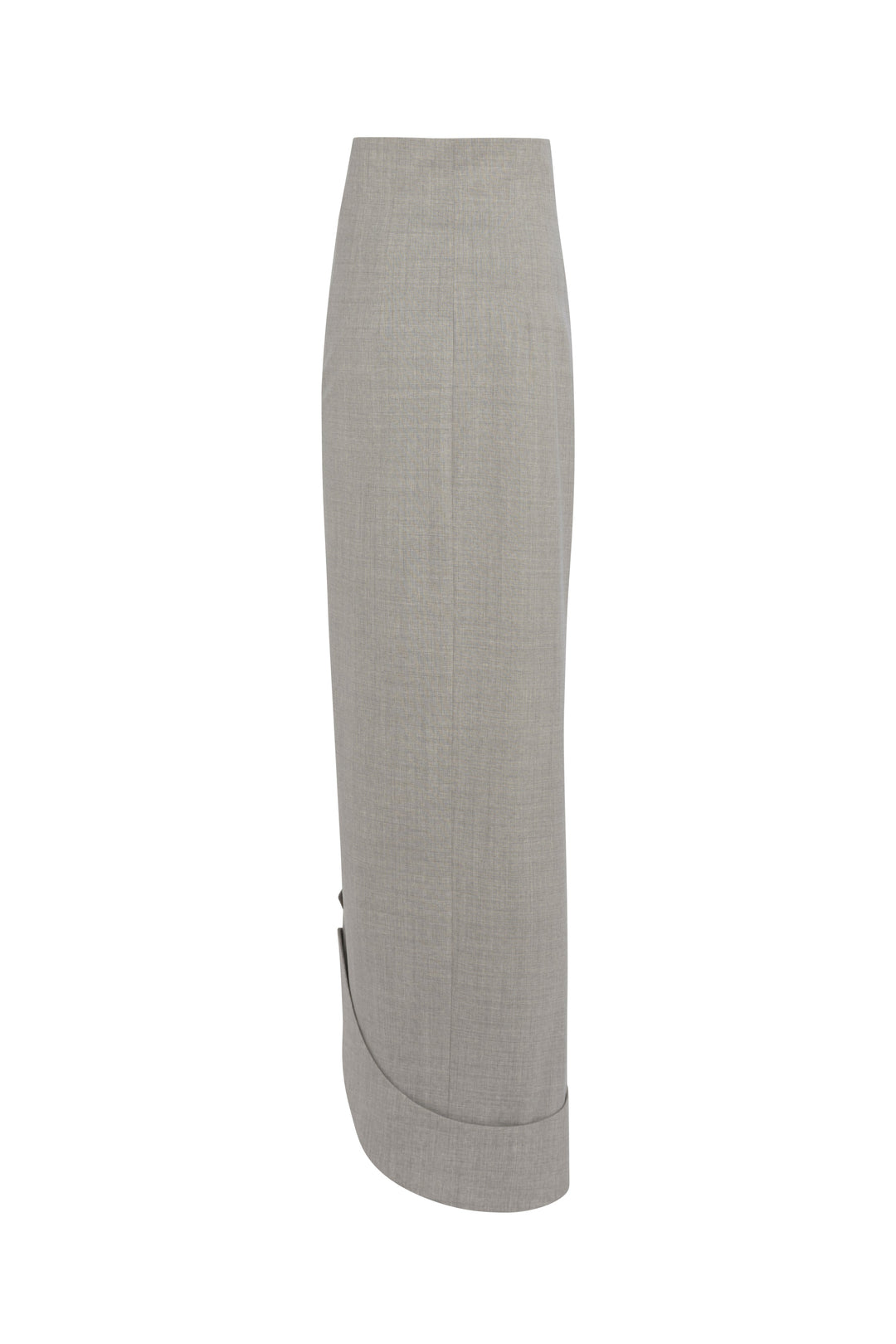 Asymmetric Skirt With Jacket Collar At Hem Light Grey Melange