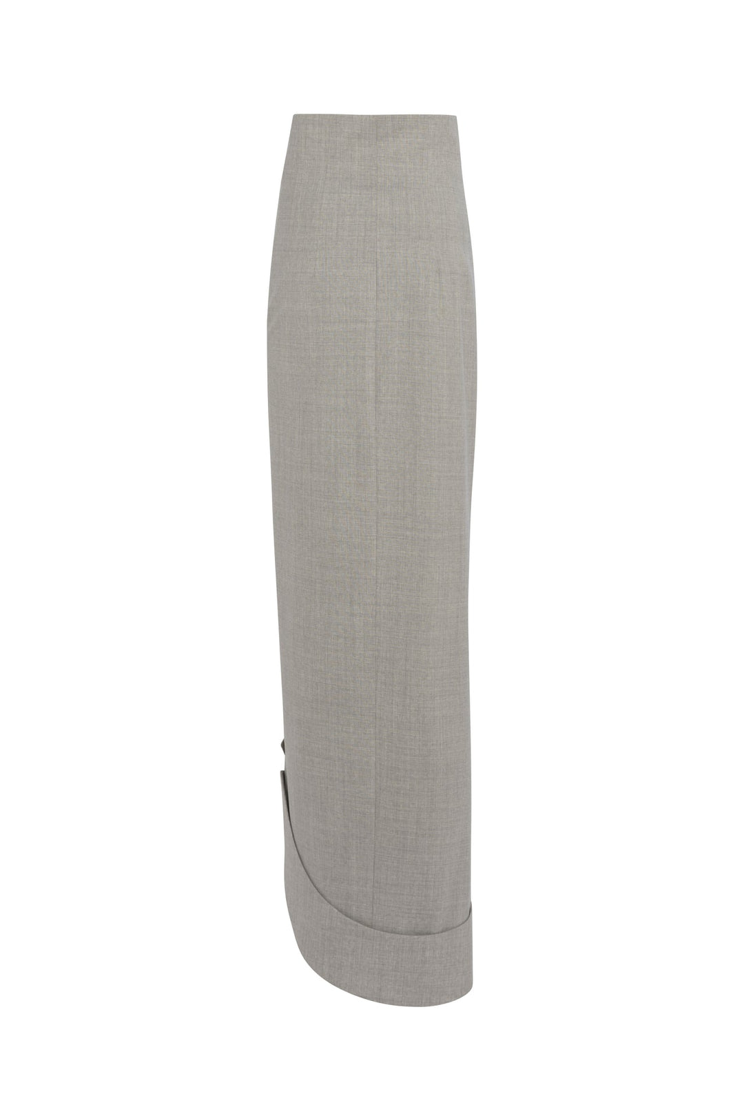Asymmetric Skirt With Jacket Collar At Hem Light Grey Melange