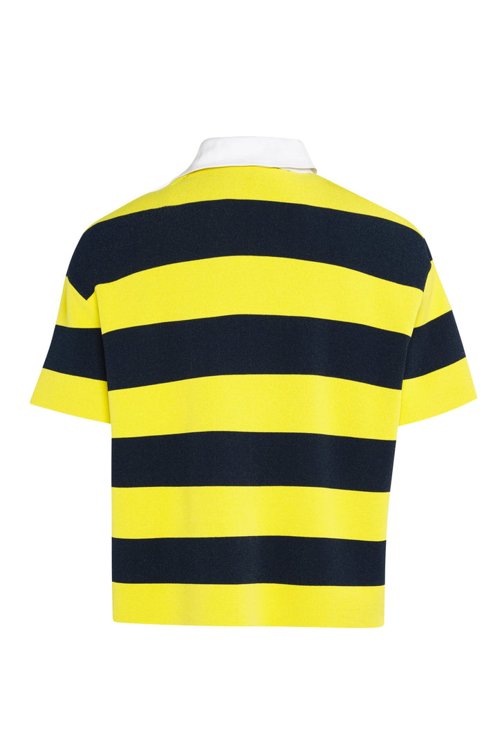 Knitted Rugby Top Yellow Navy Striped