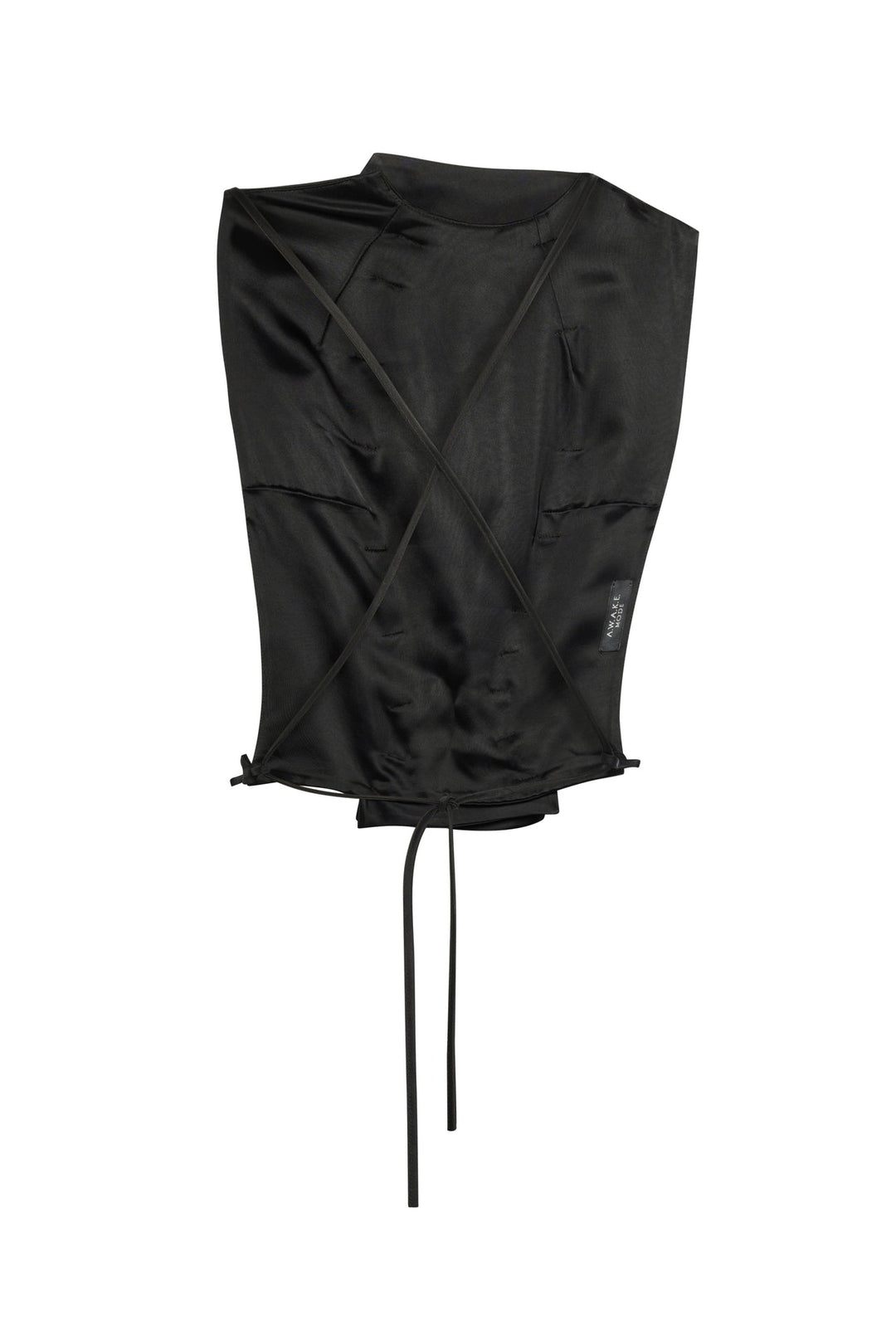 Open Back Bib-Front Top Black
