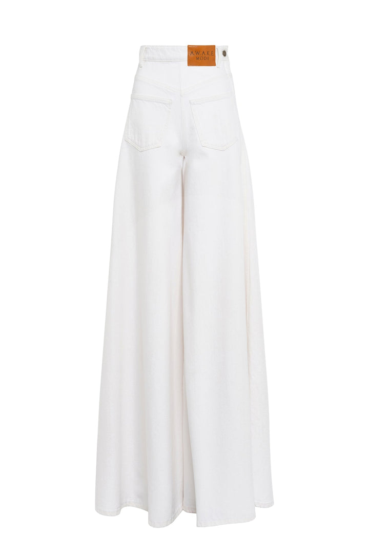 Super Wide Leg Mirror Jeans White