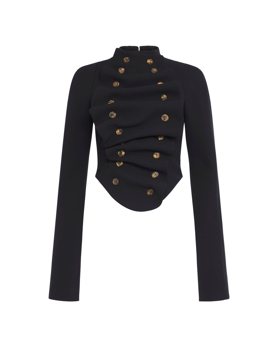 Bib-Front Structured Jacket Black