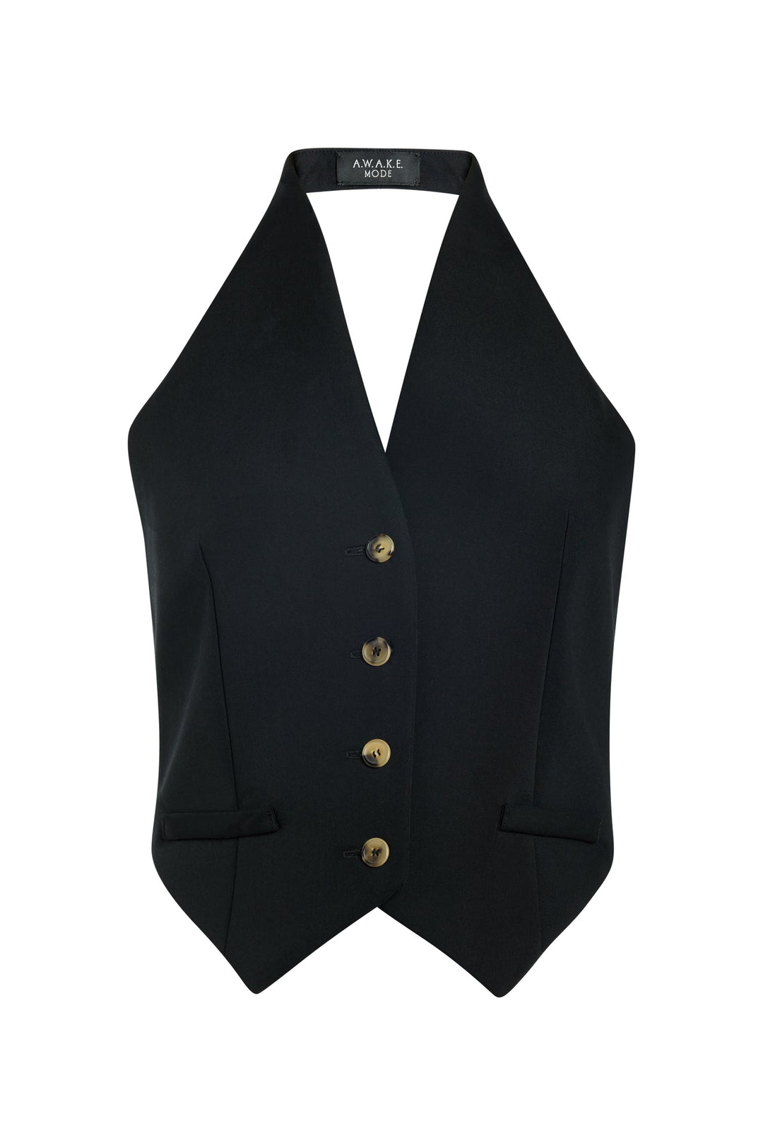 Vest With Tie Back Black